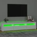Pikkukuva 5 / 6: vidaXL TV-taso LED-valoilla valkoinen 195x35x40 cm -  TV-tasot
