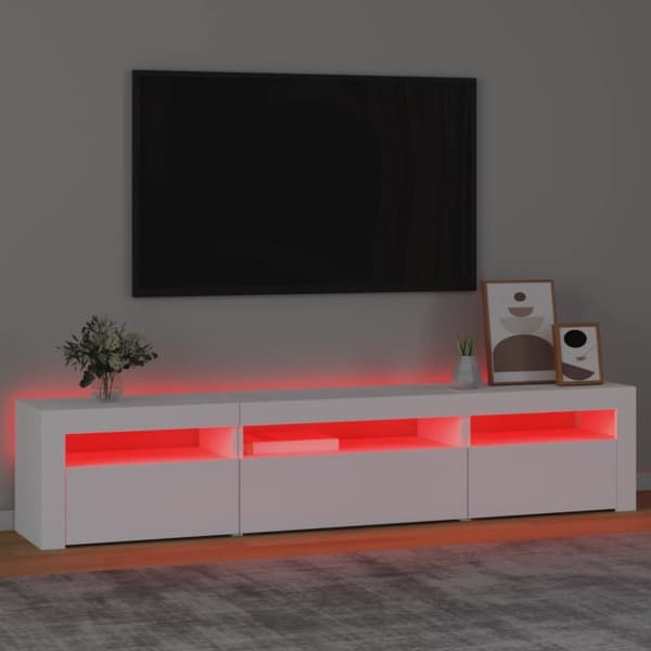 vidaXL TV-taso LED-valoilla valkoinen 195x35x40 cm - TV-tasot