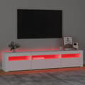 Pikkukuva 6 / 6: vidaXL TV-taso LED-valoilla valkoinen 195x35x40 cm -  TV-tasot