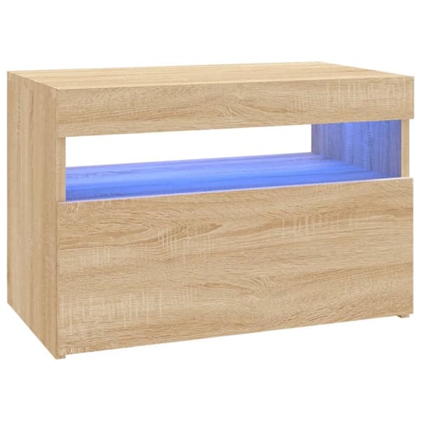 vidaXL tv-bord med LED-lys 60x35x40 cm sonoma-eg -  TV-møbler