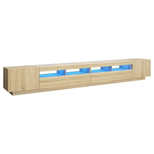 vidaXL tv-skab med LED-lys 300x35x40 cm sonoma-eg - TV-møbler