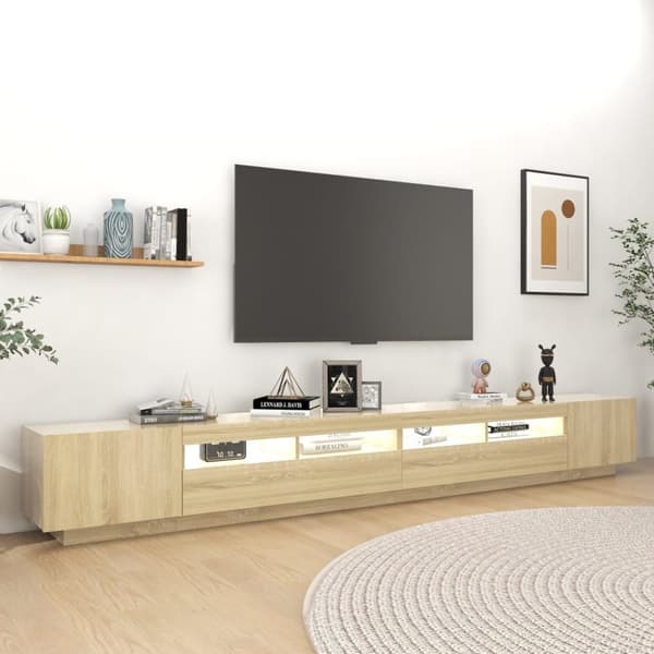 vidaXL tv-skab med LED-lys 300x35x40 cm sonoma-eg - TV-møbler