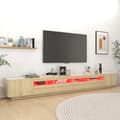 Miniatyrbillede 5 af 6: vidaXL tv-skab med LED-lys 300x35x40 cm sonoma-eg -  TV-møbler