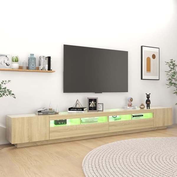 vidaXL tv-skab med LED-lys 300x35x40 cm sonoma-eg - TV-møbler