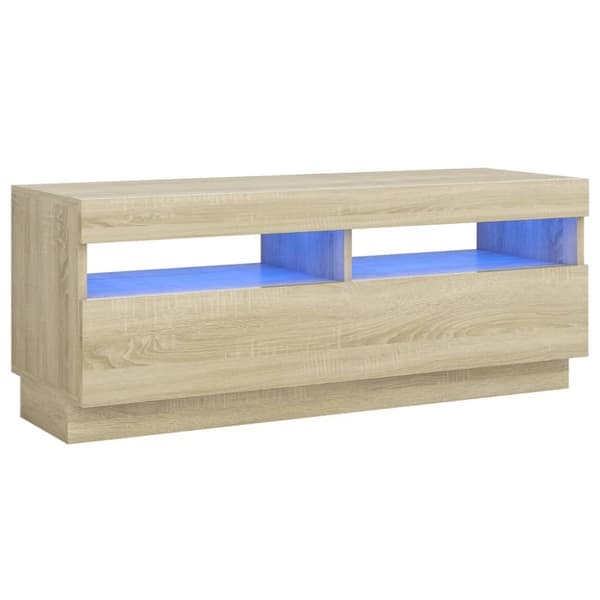 vidaXL tv-bord med LED-lys 100x35x40 cm sonoma-eg -  TV-møbler