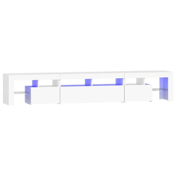 vidaXL Tv-bänk med LED-belysning vit 230x36,5x40 cm - TV-bänkar