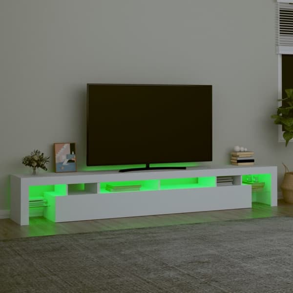 vidaXL TV-taso LED-valoilla valkoinen 260x36,5x40 cm -  TV-tasot