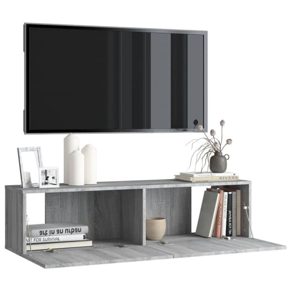 vidaXL TV-bänk för vägg grå sonoma 120x30x30 cm konstruerat trä -  TV-bänkar