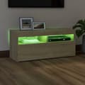 Miniatyrbillede 5 af 6: vidaXL tv-bord med LED-lys 90x35x40 cm sonoma-eg -  TV-møbler