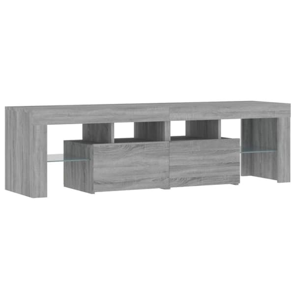 vidaXL tv-bord med LED-lys 140x36,5x40 cm grå sonoma-eg -  TV-møbler