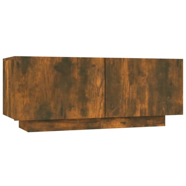 vidaXL Tv-bänk rökfärgad ek 100x35x40 cm konstruerat trä - TV-bänkar