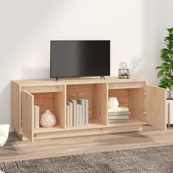 vidaXL tv-bord 110,5x35x44 cm massivt fyrretræ - TV-møbler