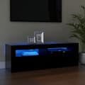 Miniatyrbillede 1 af 6: vidaXL tv-bord med LED-lys 120x35x40 cm sort -  TV-møbler