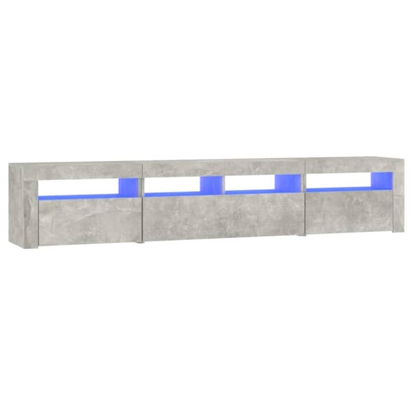 vidaXL TV-taso LED-valoilla betoninharmaa 210x35x40 cm - TV-tasot