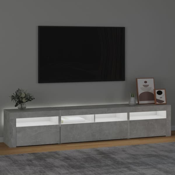 vidaXL TV-taso LED-valoilla betoninharmaa 210x35x40 cm - TV-tasot