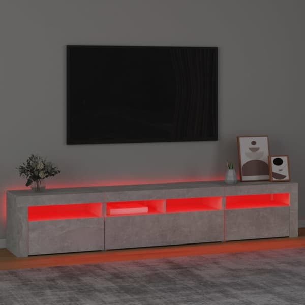 vidaXL TV-taso LED-valoilla betoninharmaa 210x35x40 cm - TV-tasot