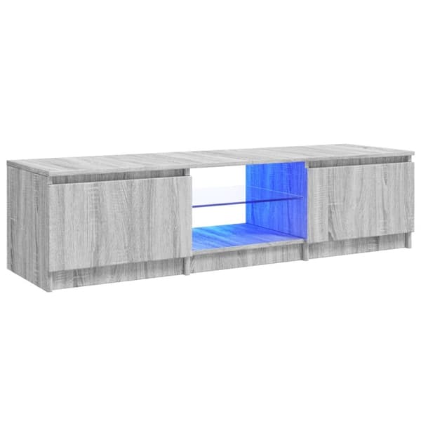 vidaXL tv-bord med LED-lys 140x40x35,5 cm grå sonoma-eg - TV-møbler