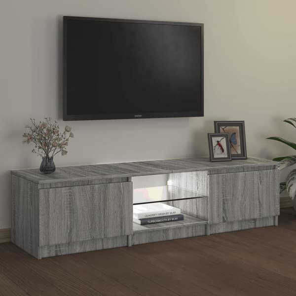 vidaXL tv-bord med LED-lys 140x40x35,5 cm grå sonoma-eg - TV-møbler