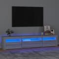 Pikkukuva 1 / 6: vidaXL TV-taso LED-valoilla harmaa Sonoma 195x35x40 cm -  TV-tasot