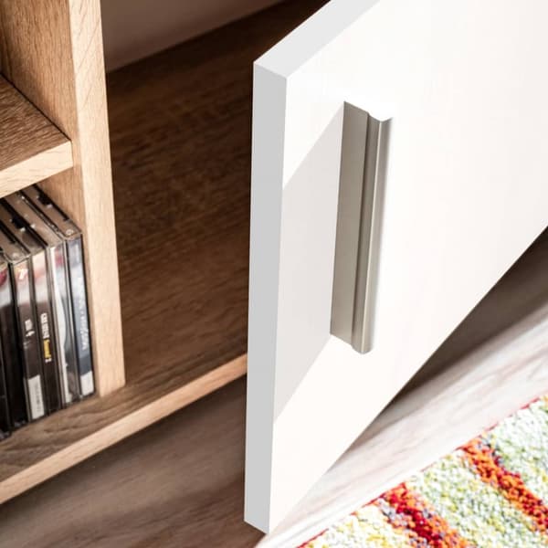 vidaXL TV-möbel med LED-belysning sonoma-ek och vit - TV-bänkar