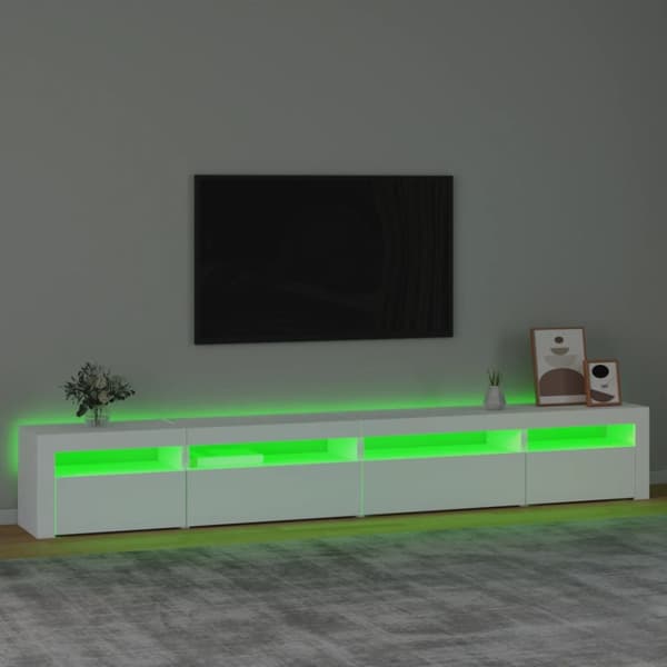 vidaXL TV-taso LED-valoilla valkoinen 270x35x40 cm - TV-tasot