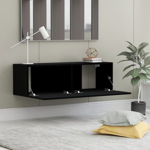 vidaXL TV-taso musta 100x30x30 cm tekninen puu - TV-tasot