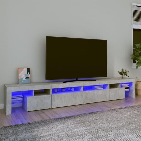 vidaXL Tv-bänk med LED-belysning betonggrå 260x36,5x40 cm -  TV-bänkar