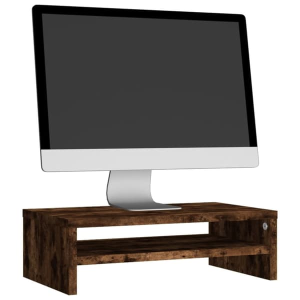 vidaXL Skärmställ rökfärgad ek 42x24x13 cm konstruerat trä -  TV-bänkar