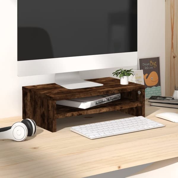 vidaXL Skärmställ rökfärgad ek 42x24x13 cm konstruerat trä -  TV-bänkar