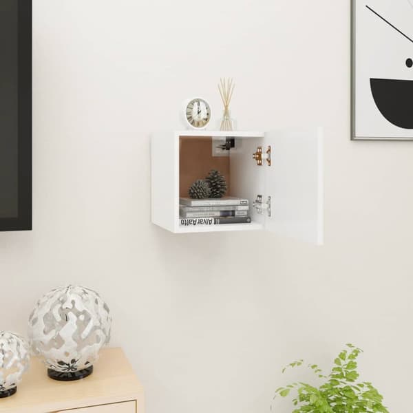 vidaXL Väggmonterad tv-bänk vit 30,5x30x30 cm - TV-bänkar