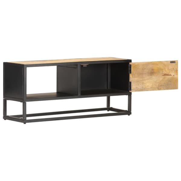 vidaXL tv-skab med udskåret låge 90x30x40 cm ru mangotræ -  TV-møbler