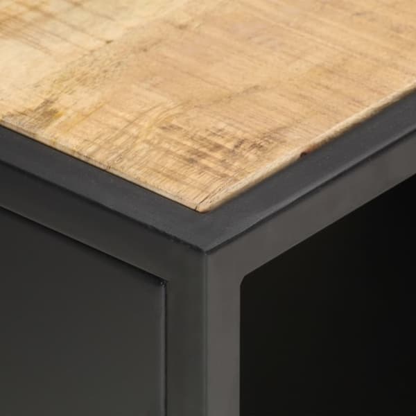 vidaXL tv-skab med udskåret låge 90x30x40 cm ru mangotræ -  TV-møbler