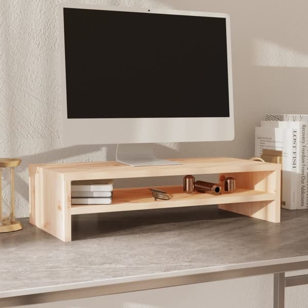 vidaXL skærmholder 50x24x13 cm massivt fyrretræ - TV-møbler