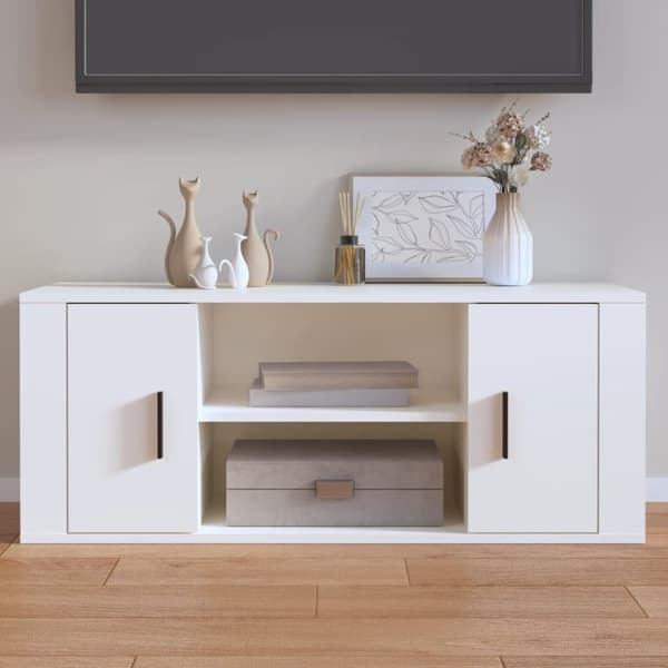 vidaXL tv-bord 100x35x40 cm konstrueret træ hvid - TV-møbler
