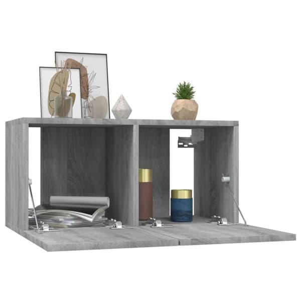 vidaXL Hängande tv-skåp grå sonoma 60x30x30 cm konstruerat trä -  TV-bänkar