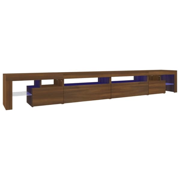 vidaXL tv-bord med LED-lys 290x36,5x40 cm brun egetræsfarve -  TV-møbler