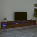Miniatyrbillede 1 af 6: vidaXL tv-bord med LED-lys 290x36,5x40 cm brun egetræsfarve -  TV-møbler