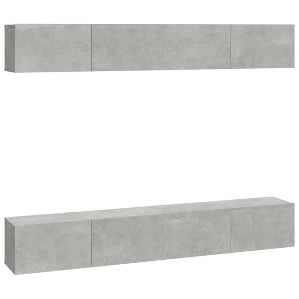 vidaXL væghængte tv-skabe 4 stk. 100x30x30 cm betongrå -  TV-møbler