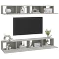 Miniatyrbillede 4 af 6: vidaXL væghængte tv-skabe 4 stk. 100x30x30 cm betongrå -  TV-møbler