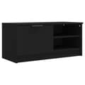 Miniatyrbillede 3 af 6: vidaXL tv-bord 80x35x36,5 cm konstrueret træ sort -  TV-møbler