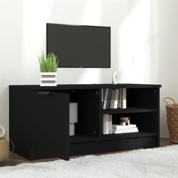 vidaXL tv-bord 80x35x36,5 cm konstrueret træ sort -  TV-møbler