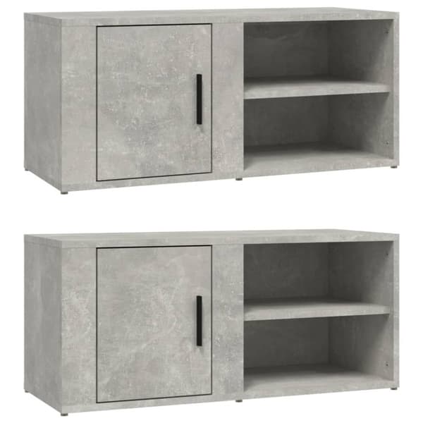 vidaXL tv-borde 2 stk. 80x31,5x36 cm konstrueret træ betongrå - TV-møbler
