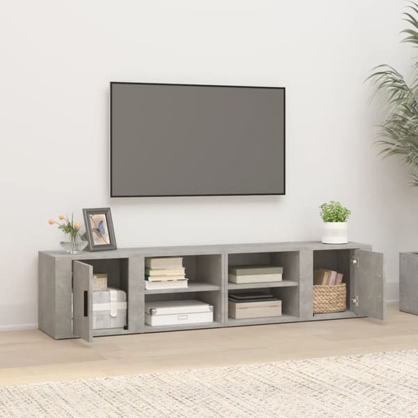 vidaXL tv-borde 2 stk. 80x31,5x36 cm konstrueret træ betongrå - TV-møbler