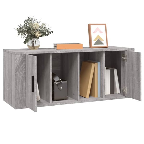 vidaXL TV-bänk grå sonoma 100x35x40 cm konstruerat trä - TV-bänkar