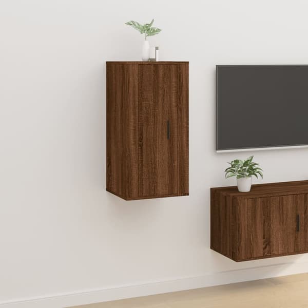 vidaXL væghængt tv-skab 40x34,5x80 cm brun egetræ -  TV-møbler