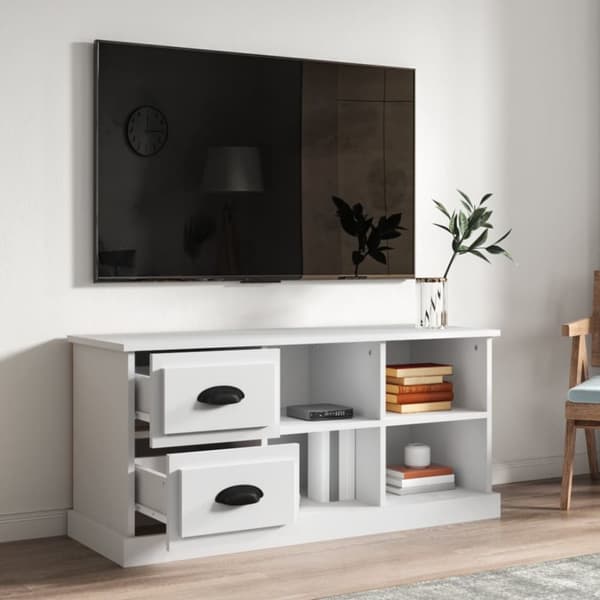 vidaXL tv-bord 102x35,5x47,5 cm konstrueret træ hvid -  TV-møbler