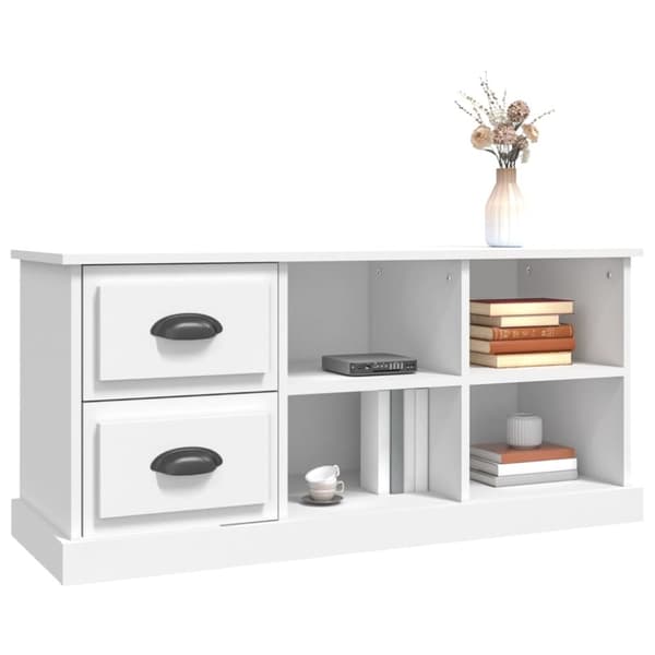 vidaXL tv-bord 102x35,5x47,5 cm konstrueret træ hvid -  TV-møbler
