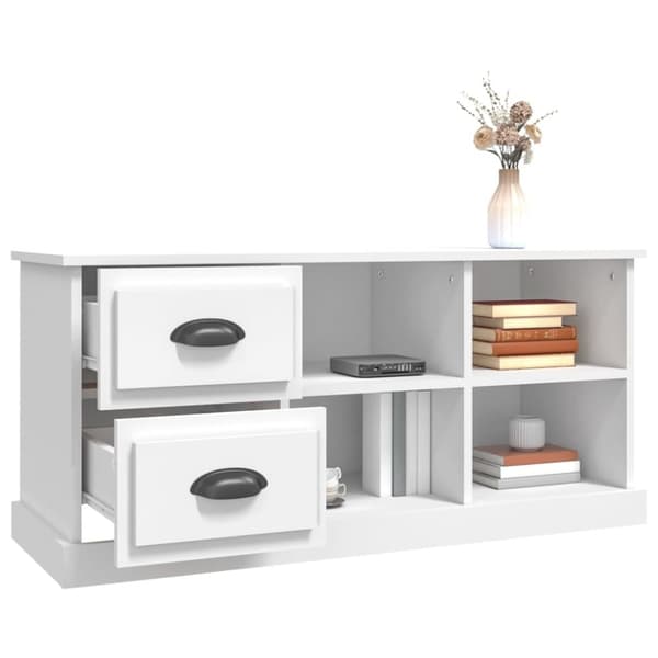 vidaXL tv-bord 102x35,5x47,5 cm konstrueret træ hvid -  TV-møbler