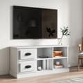 Miniatyrbillede 1 af 6: vidaXL tv-bord 102x35,5x47,5 cm konstrueret træ hvid -  TV-møbler
