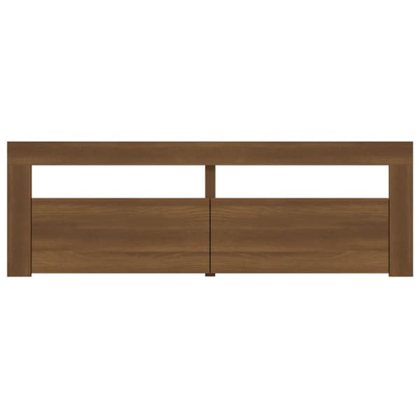 vidaXL Tv-bänk med LED-belysning brun ek 120x35x40 cm - TV-bänkar